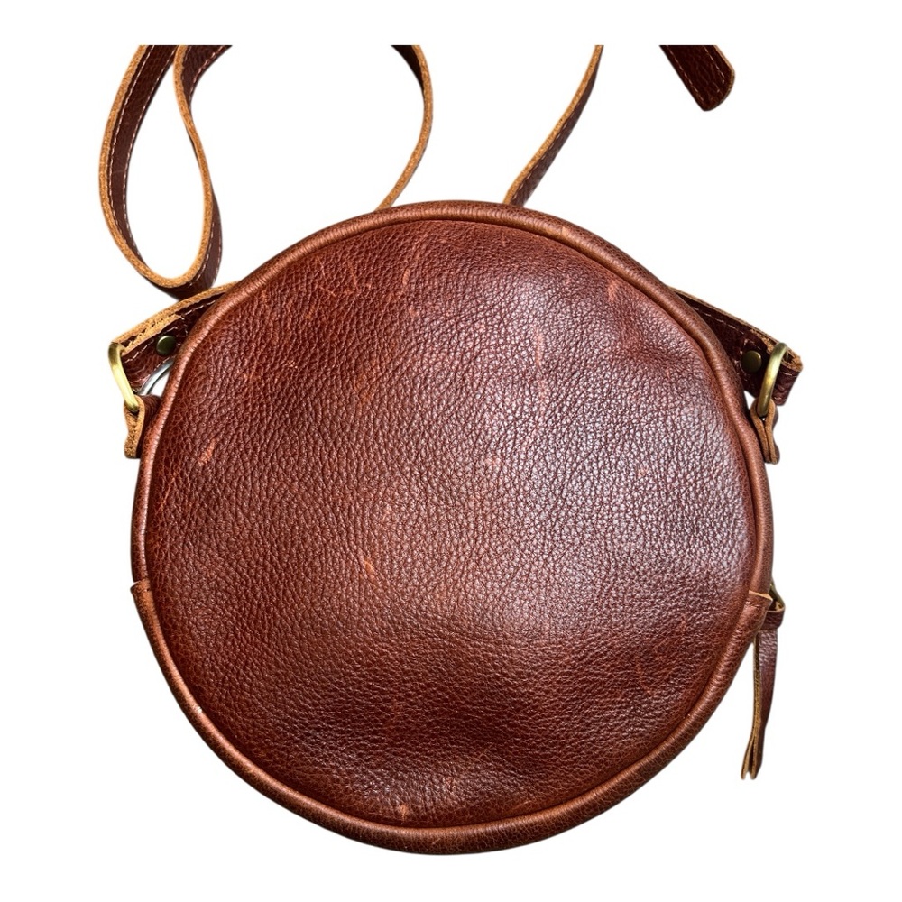 Portland Leather Goods Large Circle Crossbody Bag for Women Nutmeg - Picture 6 of 11